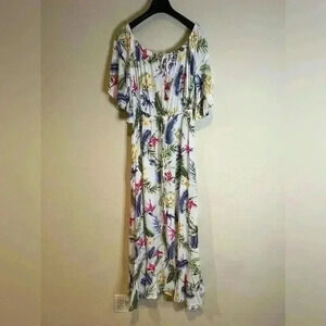 Anthropologie Label of love tropical Hawaii summer beach vacation maxi dress M